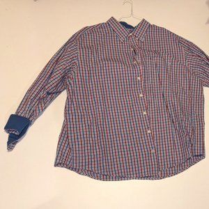 Izod Red, White, Blue 3XL Button Down Cotton Shirt